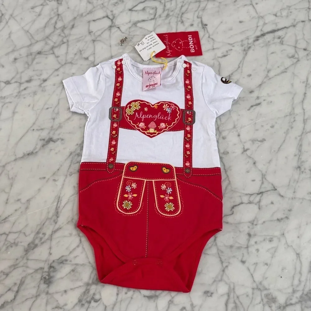 NWT Bavarian Dirndl Print Novelty Onesie Oktoberfest Size 18M Alpengluck